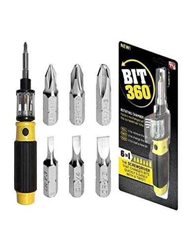 Bit 360 Screwdriver, 6 in 1 tool, Yellow