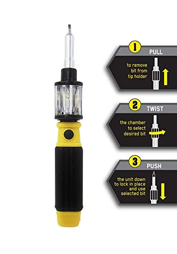 Bit 360 Screwdriver, 6 in 1 tool, Yellow