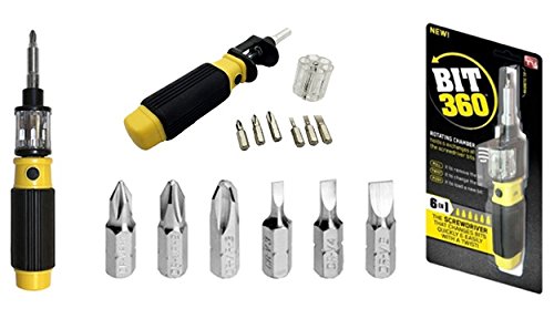 Bit 360 Screwdriver, 6 in 1 tool, Yellow