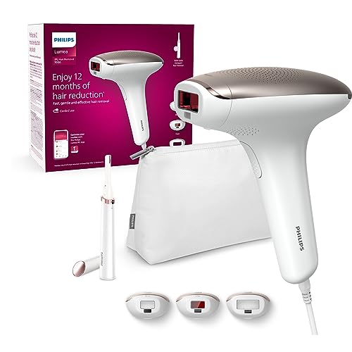 Philips Lumea IPL Hair Removal 7000 Series - Hair Removal Device with Satin Compact Pen Trimmer, 3 Attachments for Body, Face, and Bikini, Corded Use (Model BRI923/00)