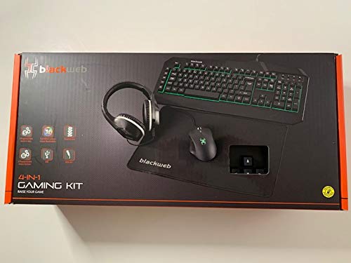 BlackWeb Gaming kit 4-in-1 wired! keyboard mouse headphones mat