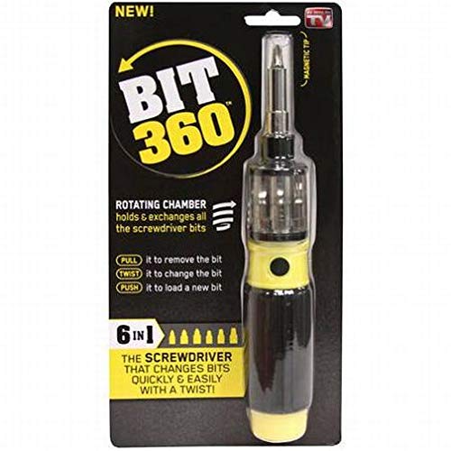 Bit 360 Screwdriver, 6 in 1 tool, Yellow